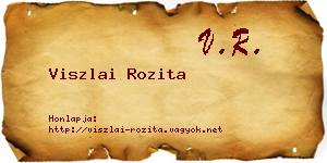 Viszlai Rozita névjegykártya